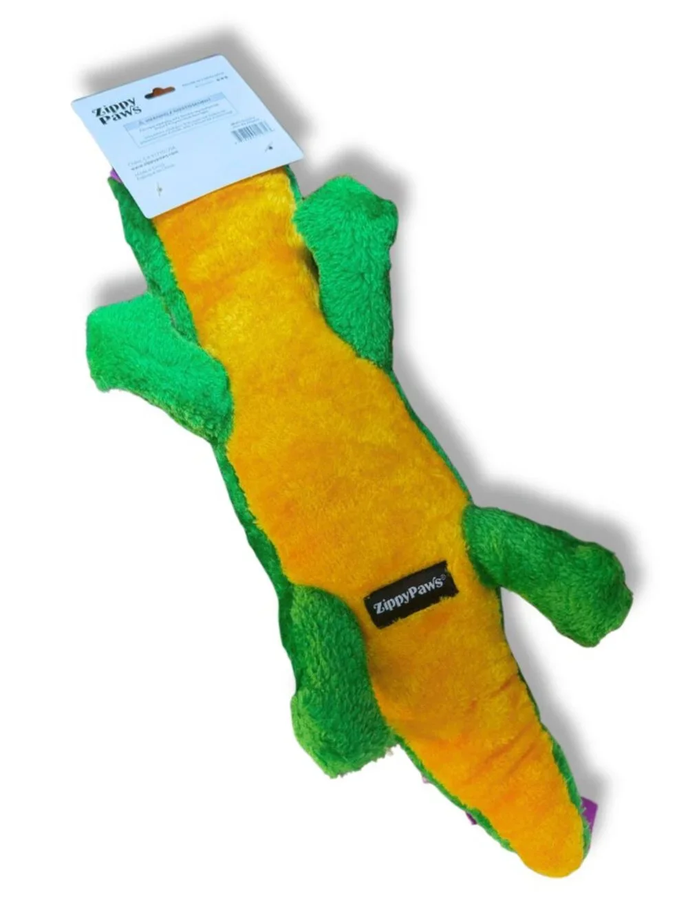 Zippy Paws Squeaky Plush Alligator Dog Toy - Green Stuffed Crocodile 19 in NEW